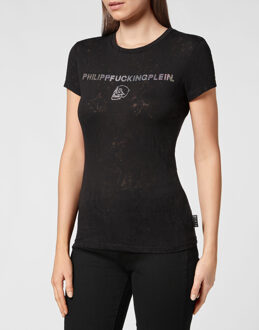 Philipp Plein T-Shirt Ronde Hals - maat L Zwart
