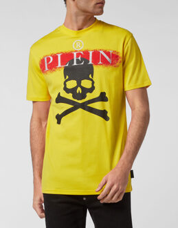Philipp Plein T-Shirt Ronde Hals - maat M Geel