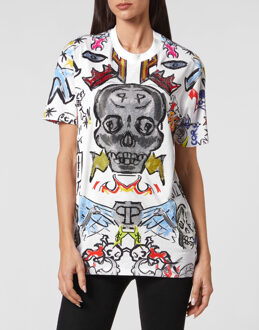 Philipp Plein T-Shirt Ronde Hals - maat M Veelkleurig
