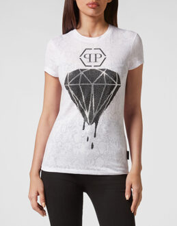 Philipp Plein T-Shirt Ronde Hals - maat M Wit