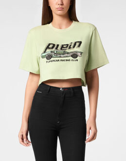 Philipp Plein T-Shirt Ronde Hals - maat XS Groen