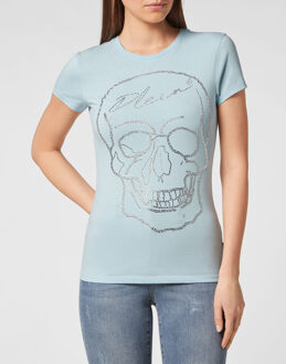 Philipp Plein T-Shirt Ronde Hals - maat XS Lichtblauw