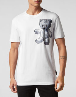 Philipp Plein T-Shirt Ronde Hals Paisley Wit/Blauw