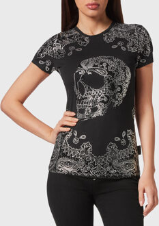 Philipp Plein T-Shirt Ronde Hals Paisley Zwart - S