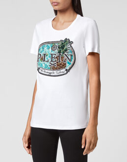 Philipp Plein T-Shirt Ronde Hals Pineapple Skies Wit - XS