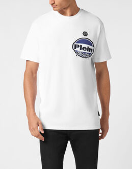 Philipp Plein T-Shirt Ronde Hals Racing - maat 2XL Wit