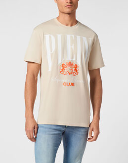 Philipp Plein T-Shirt Ronde Hals Racing - maat L Beige