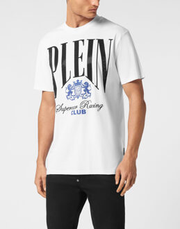 Philipp Plein T-Shirt Ronde Hals Racing - maat L Wit