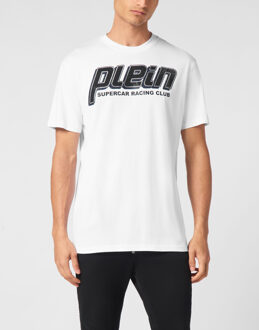 Philipp Plein T-Shirt Ronde Hals Racing - maat L Wit