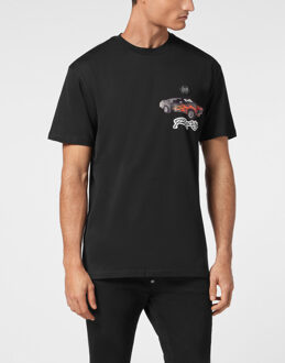 Philipp Plein T-Shirt Ronde Hals Racing - maat L Zwart/Veelkleurig
