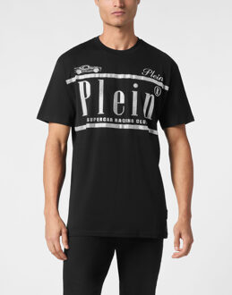 Philipp Plein T-Shirt Ronde Hals Racing - maat M Zwart/wit