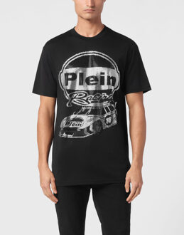 Philipp Plein T-Shirt Ronde Hals Racing - maat M Zwart/wit