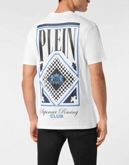Philipp Plein T-Shirt Ronde Hals Racing - maat S Wit