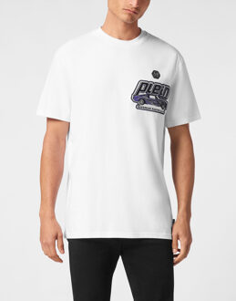 Philipp Plein T-Shirt Ronde Hals Racing - maat S Wit