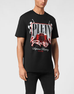 Philipp Plein T-Shirt Ronde Hals Racing - maat S Zwart/rood