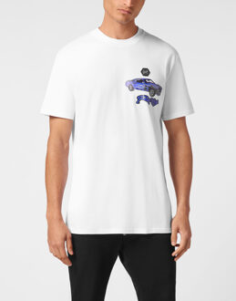 Philipp Plein T-Shirt Ronde Hals Racing - maat XS Wit