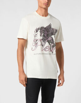 Philipp Plein T-Shirt Ronde Hals Racing Wit - 3XL