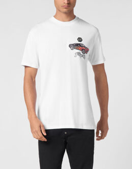 Philipp Plein T-Shirt Ronde Hals Racing Wit/Multi - S
