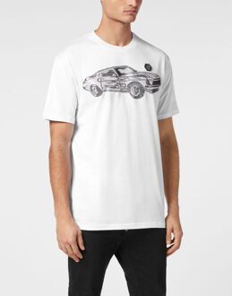 Philipp Plein T-Shirt Ronde Hals Racing Wit - XS