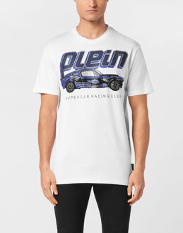 Philipp Plein T-Shirt Ronde Hals Racing Wit