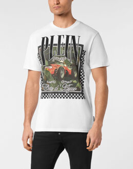 Philipp Plein T-Shirt Ronde Hals Racing Wit