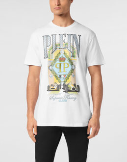 Philipp Plein T-Shirt Ronde Hals Racing Wit