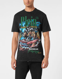 Philipp Plein T-Shirt Ronde Hals Racing Zwart - L