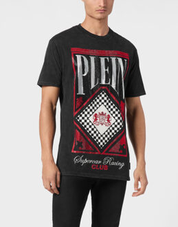 Philipp Plein T-Shirt Ronde Hals Racing Zwart/rood - M