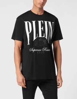 Philipp Plein T-Shirt Ronde Hals Racing Zwart/wit - 3XL