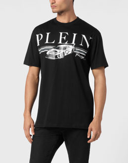 Philipp Plein T-Shirt Ronde Hals Racing Zwart/wit - 4XL