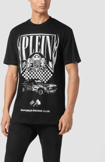 Philipp Plein T-Shirt Ronde Hals Racing Zwart/wit - S