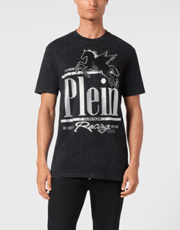Philipp Plein T-Shirt Ronde Hals Racing Zwart/wit - S