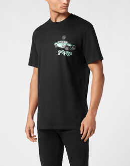 Philipp Plein T-Shirt Ronde Hals Racing Zwart - XL