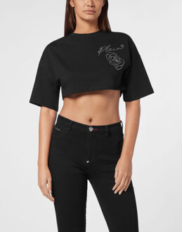 Philipp Plein T-Shirt Ronde Hals Roses Zwart