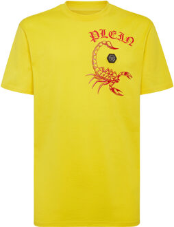 Philipp Plein T-Shirt Ronde Hals Scorpion Geel - L