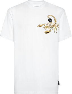 Philipp Plein T-Shirt Ronde Hals Scorpion - maat 5XL Wit