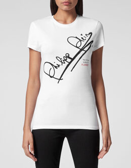 Philipp Plein T-Shirt Ronde Hals Signature - maat M Wit