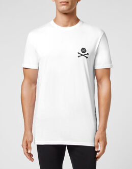 Philipp Plein T-Shirt Ronde Hals Skeleton - maat L Wit