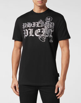 Philipp Plein T-Shirt Ronde Hals Skeleton - maat Zwart