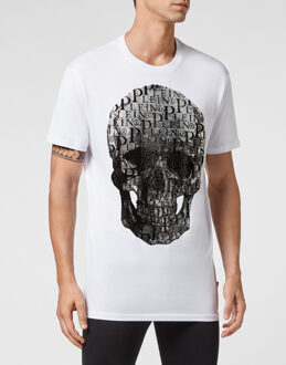 Philipp Plein T-Shirt Ronde Hals Skull And Plein - maat 3XL Wit