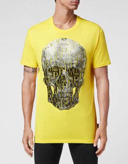 Philipp Plein T-Shirt Ronde Hals Skull And Plein - maat XL Geel