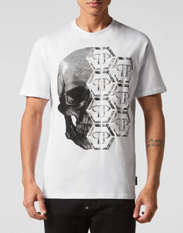 Philipp Plein T-Shirt Ronde Hals Skull And Plein Wit - 2XL