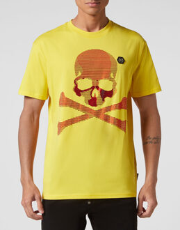 Philipp Plein T-Shirt Ronde Hals Skull&Bones Geel