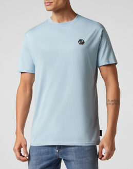 Philipp Plein T-Shirt Ronde Hals Skull&Bones Lichtblauw