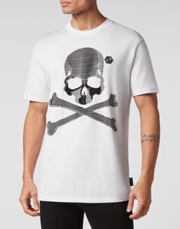 Philipp Plein T-Shirt Ronde Hals Skull&Bones - maat 2XL Wit