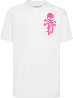 Philipp Plein T-Shirt Ronde Hals Skull&Bones - maat Wit
