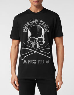 Philipp Plein T-Shirt Ronde Hals Skull&Bones - maat Zwart