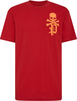 Philipp Plein T-Shirt Ronde Hals Skull&Bones Rood - 3XL