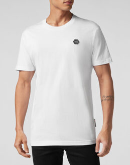 Philipp Plein T-Shirt Ronde Hals Skull&Bones Wit - 2XL