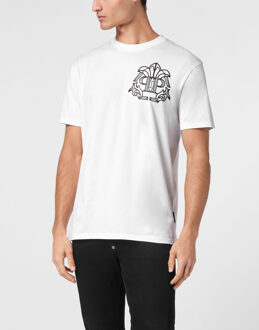 Philipp Plein T-Shirt Ronde Hals Skull&Bones Wit - 3XL
